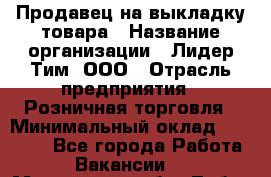 Продавец на выкладку товара › Название организации ­ Лидер Тим, ООО › Отрасль предприятия ­ Розничная торговля › Минимальный оклад ­ 17 600 - Все города Работа » Вакансии   . Московская обл.,Лобня г.